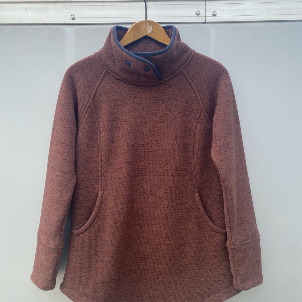 Prana Women's Rust Brown Funnel Neck Sweater